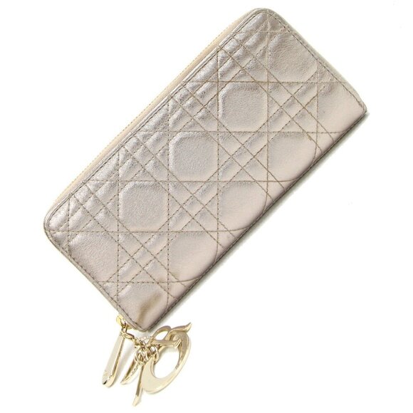 DIOR Gold Leather Wallet - Picture 1 of 7
